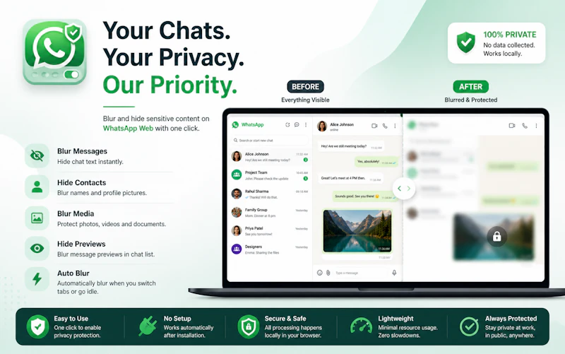 PrivacyCraft: Chat Blur for Web Whatsapp screenshot 5