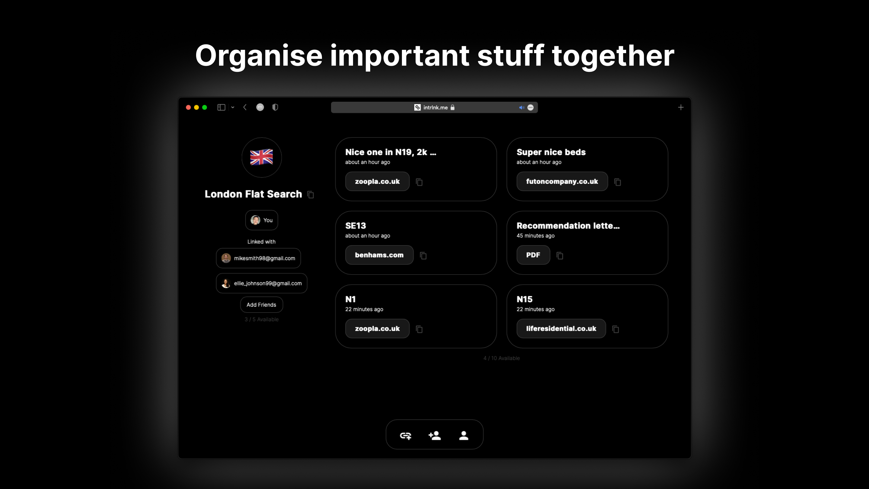 Interlink - Хранить и поделиться своими ссылками в одном взаимосвязи медиа 2