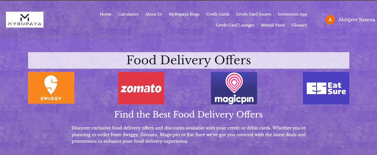 Food Delivery Discount Finder