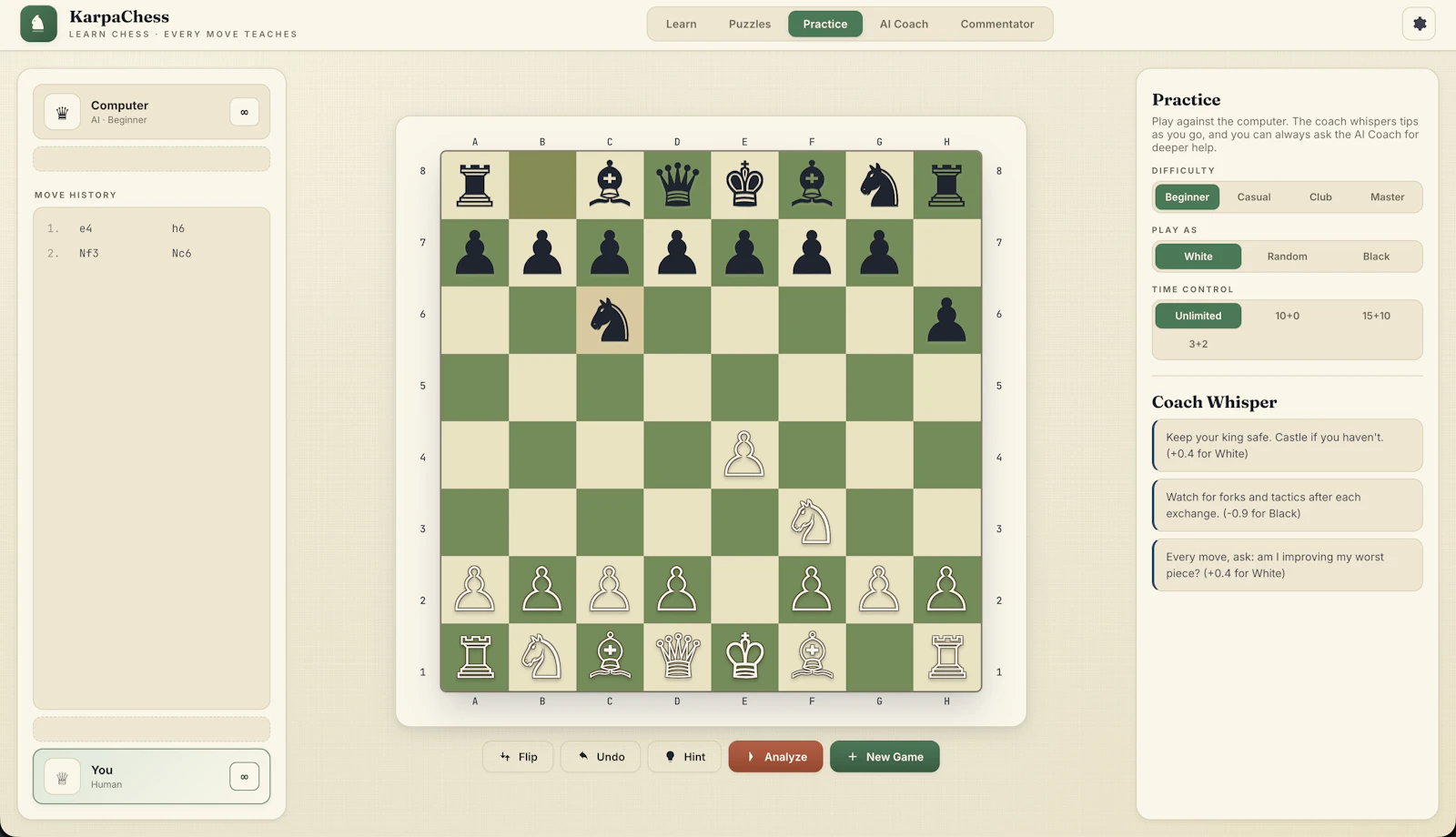 KarpaChess screenshot 2