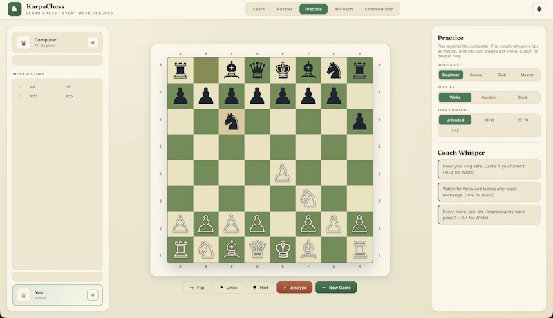 KarpaChess screenshot 2
