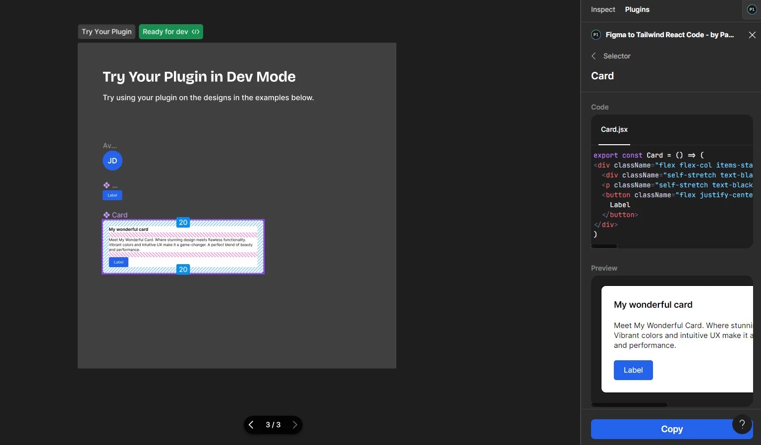 Figma a Tailwind React Code (alfa) - Convierta sus diseños de figma en un código React React Clean Tailwind. media 2
