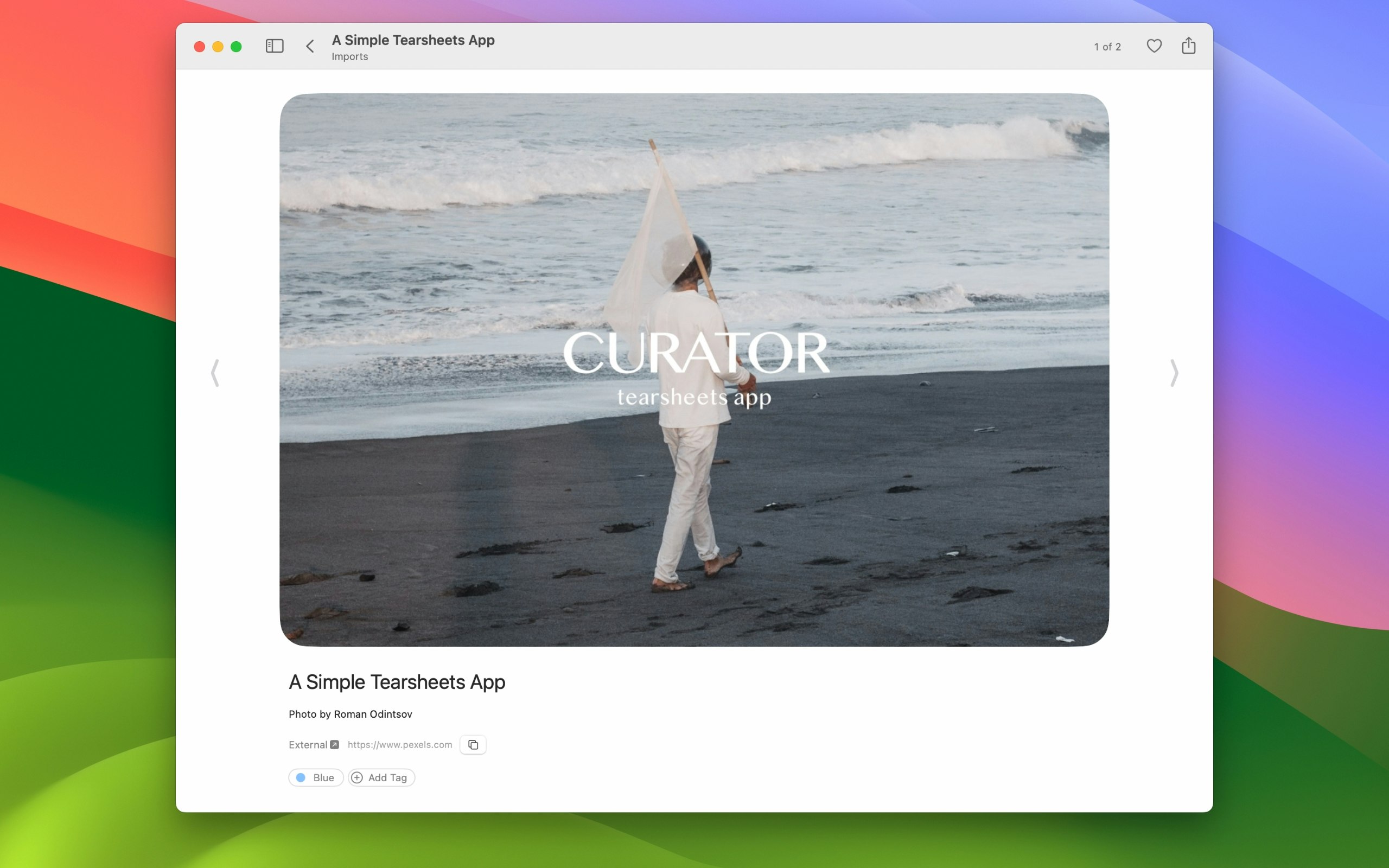 Curator Tearsheets App media 1