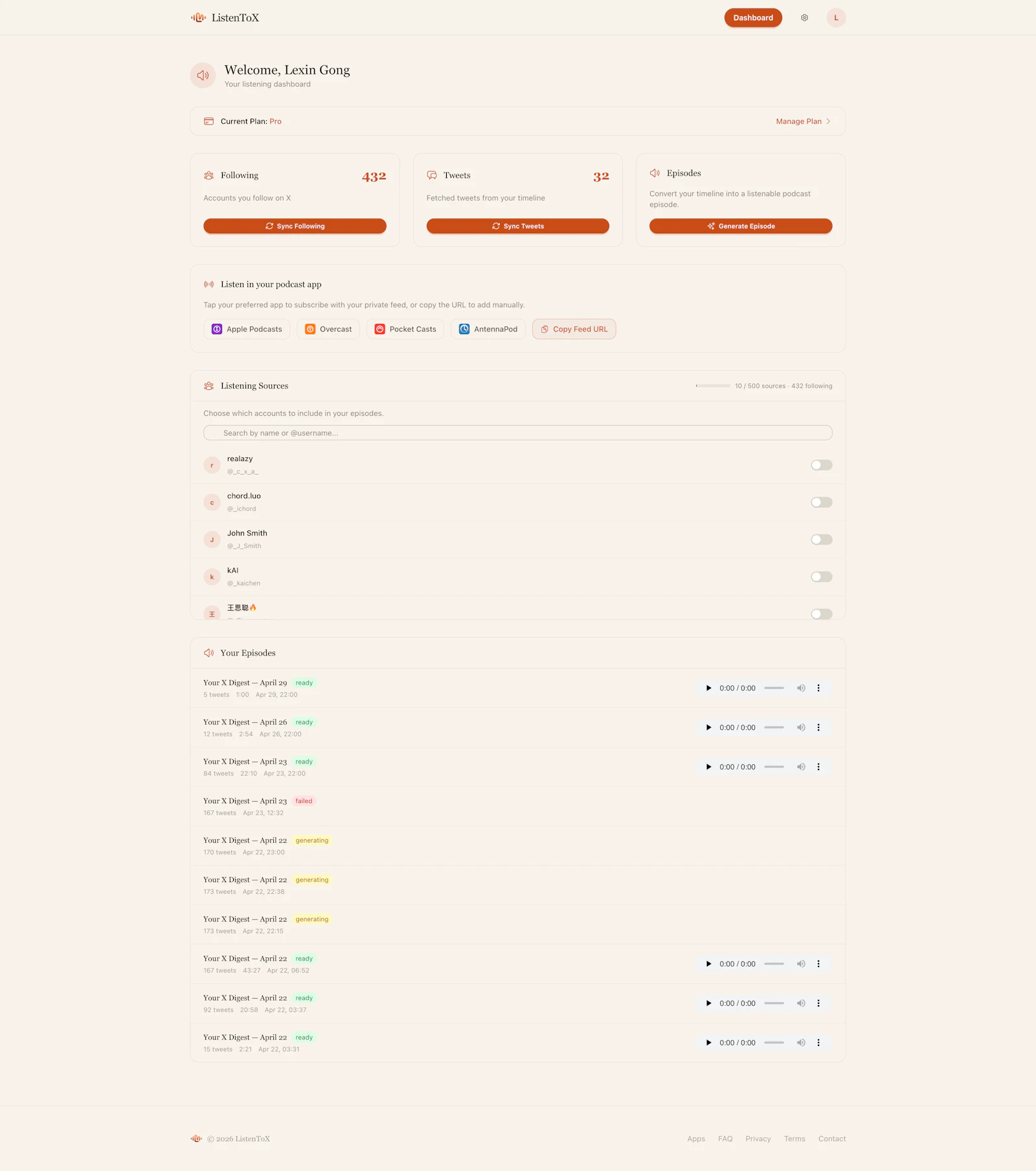 ListenToX screenshot 2