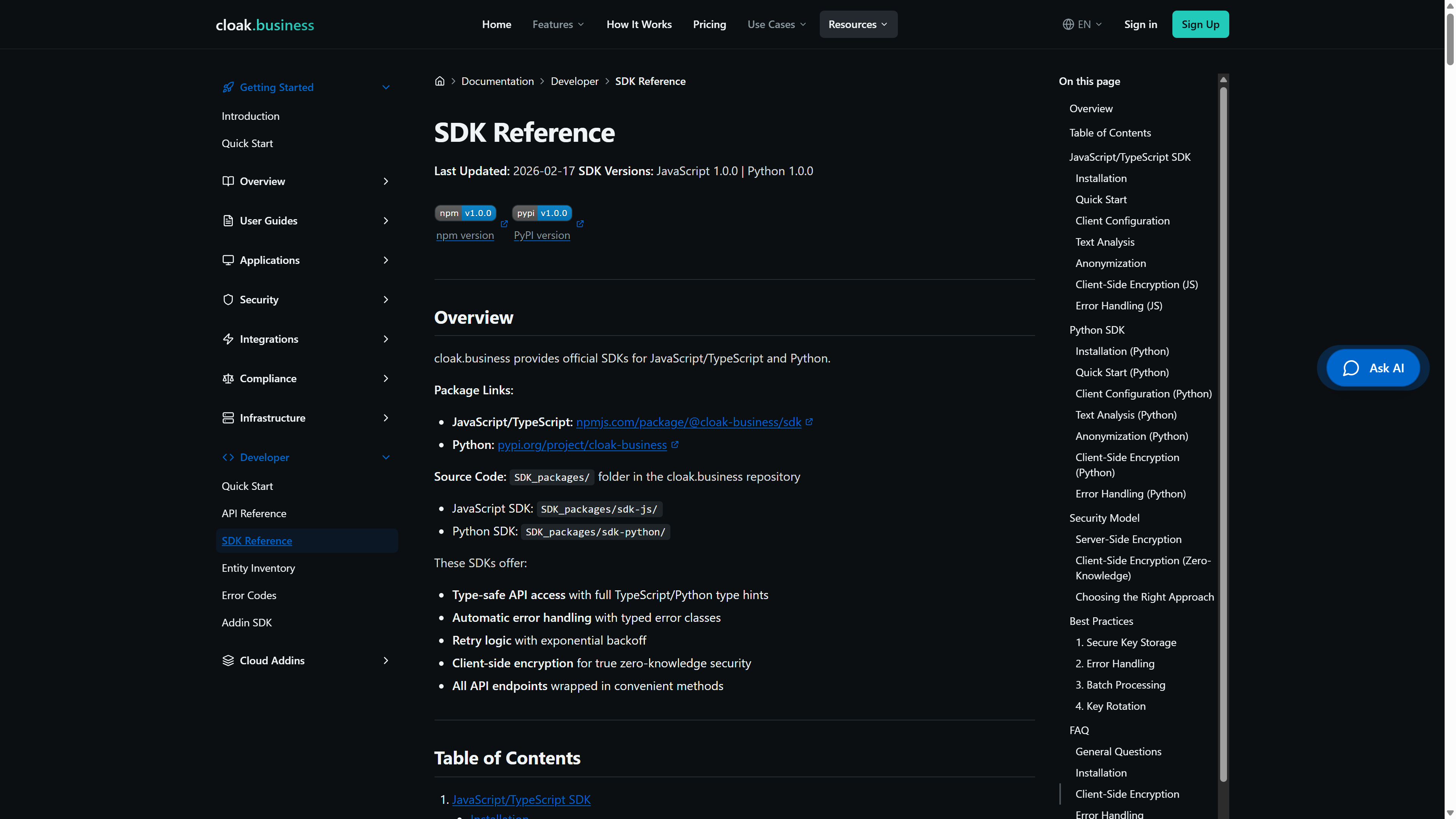cloak.business SDK gallery image