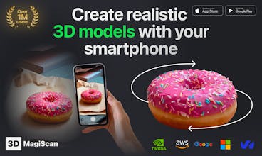 Aplicativo de digitalização 3D com inteligência artificial - Capture e converta objetos em incríveis modelos 3D facilmente.