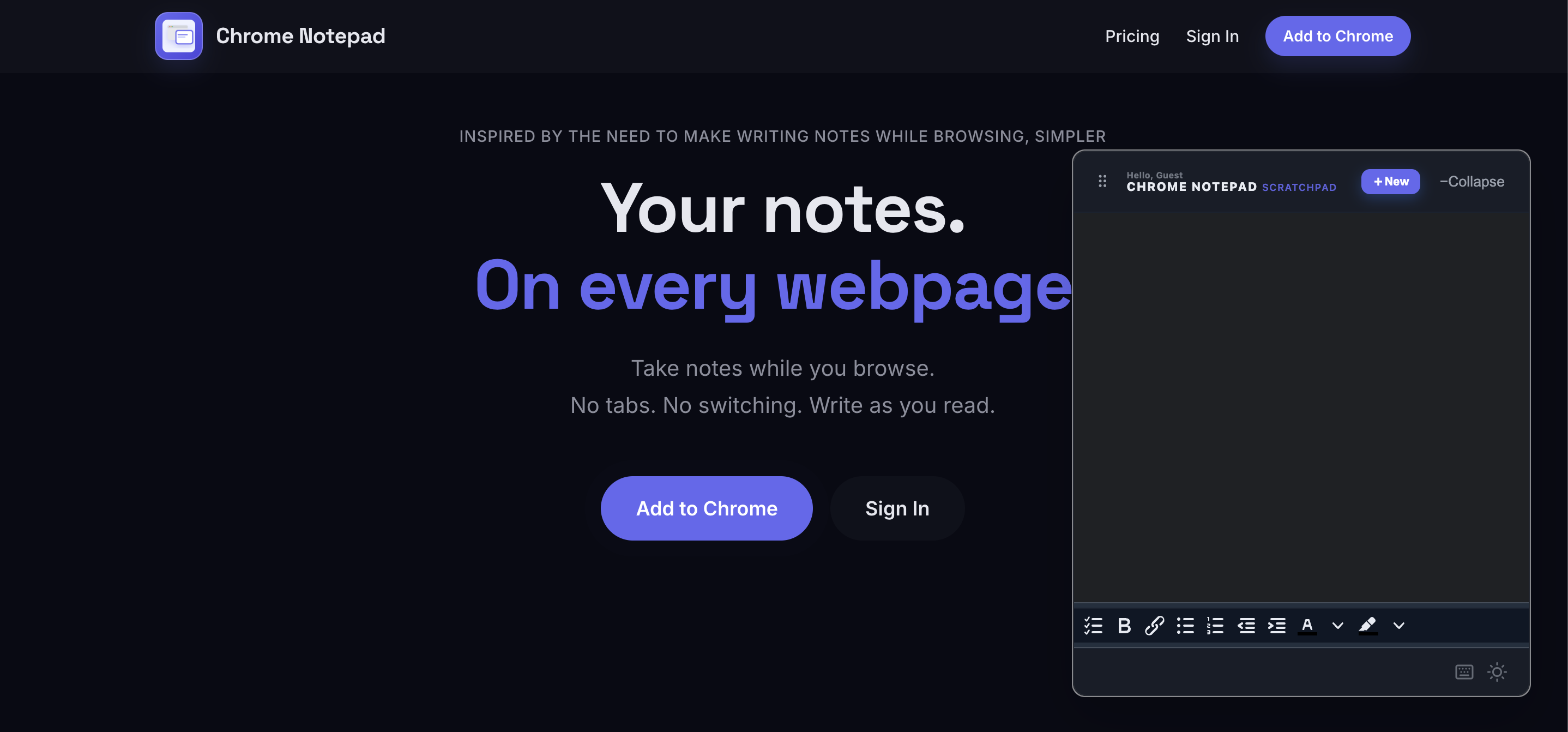 Chrome Notepad gallery image