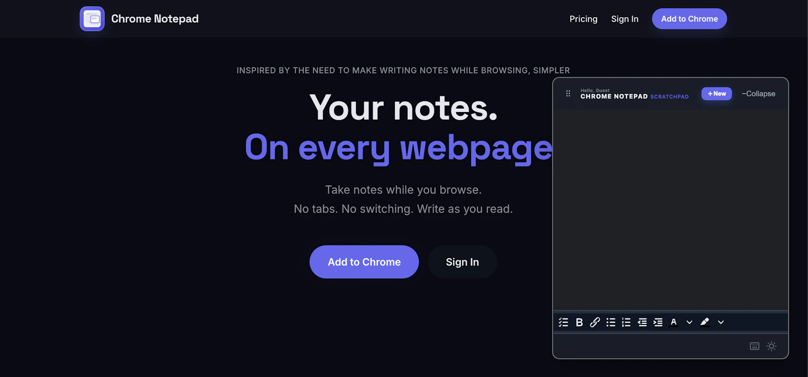 Chrome Notepad screenshot 2