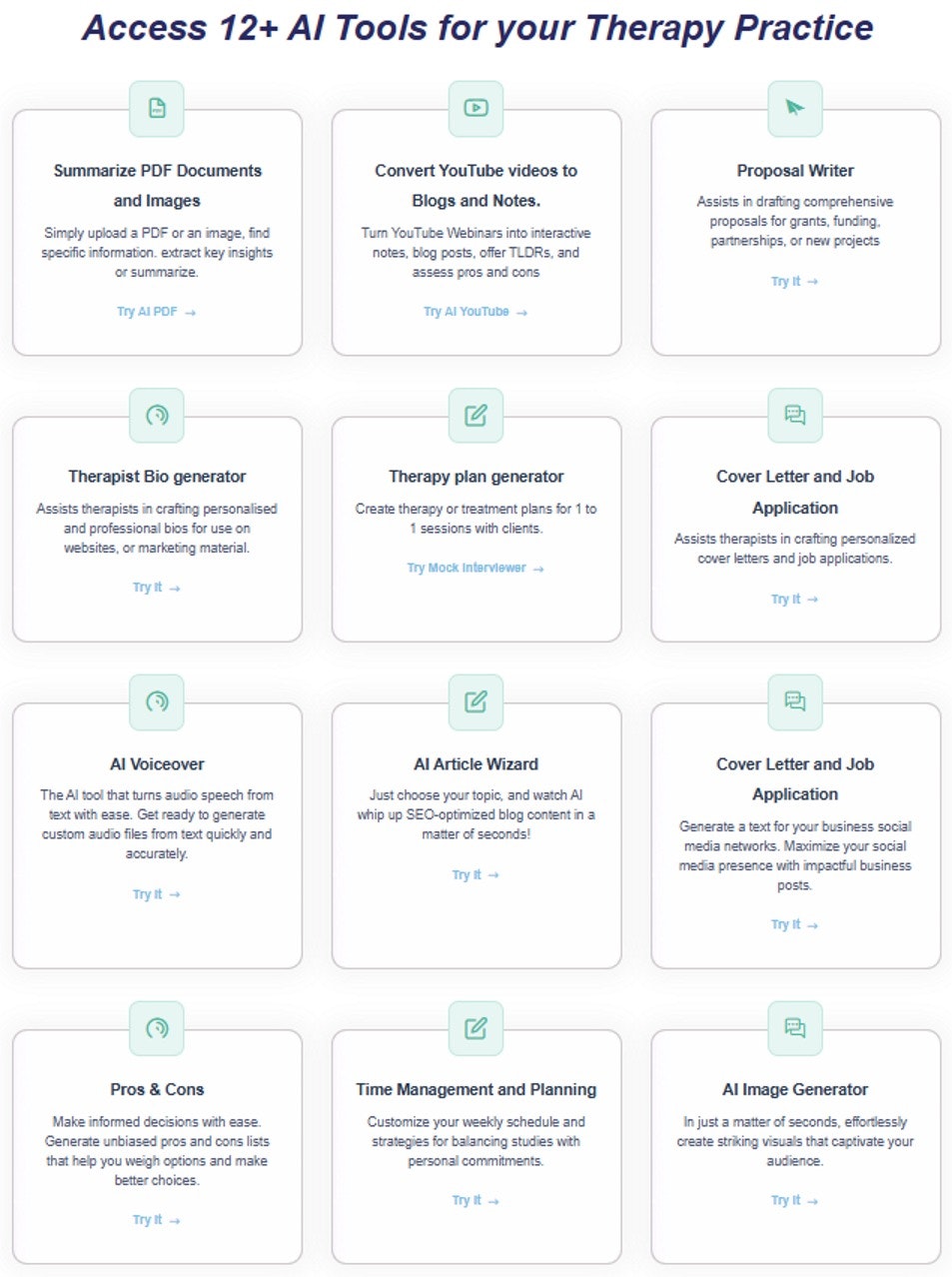 Therapist AI: Workflow for the AI Era - Screenshot 2 showing product features and functionality