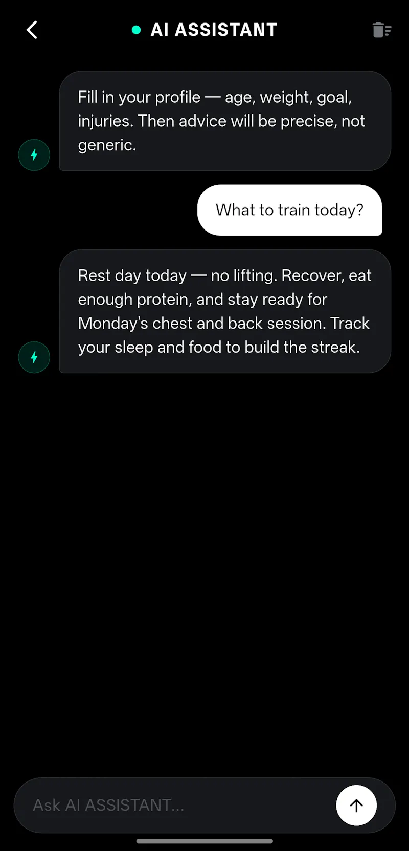 CYBER GYM - AI Gym Tracker (Grok) screenshot 3