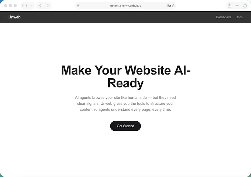 Unweb screenshot 1