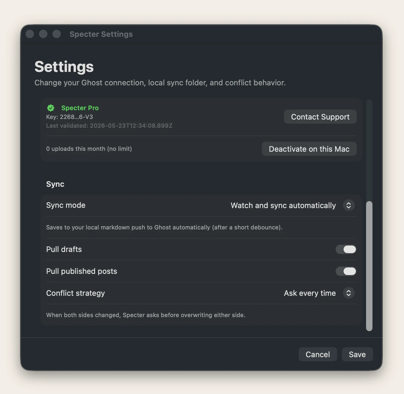 Spectersync screenshot 2