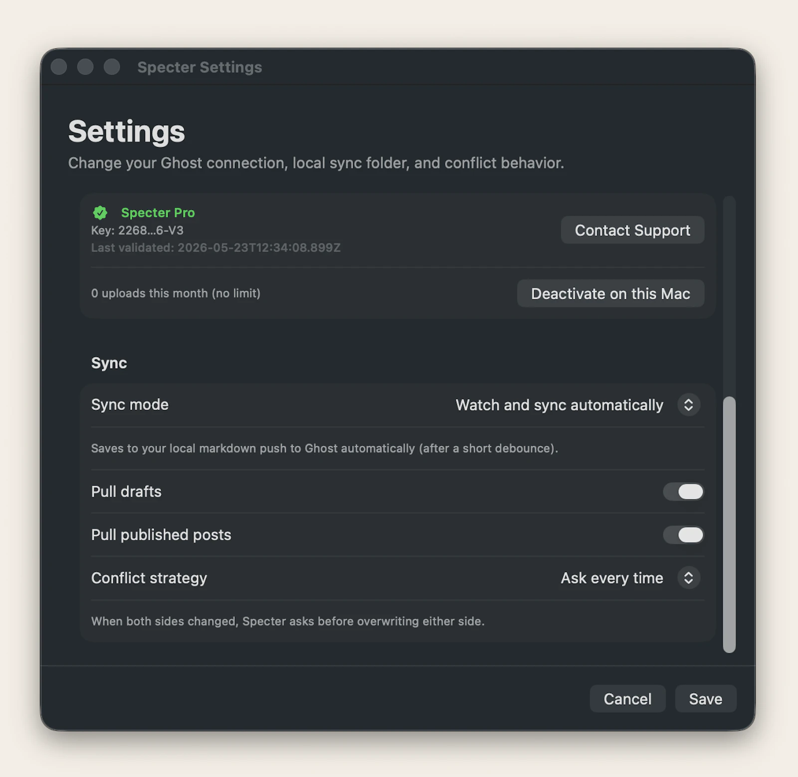 Spectersync screenshot 2