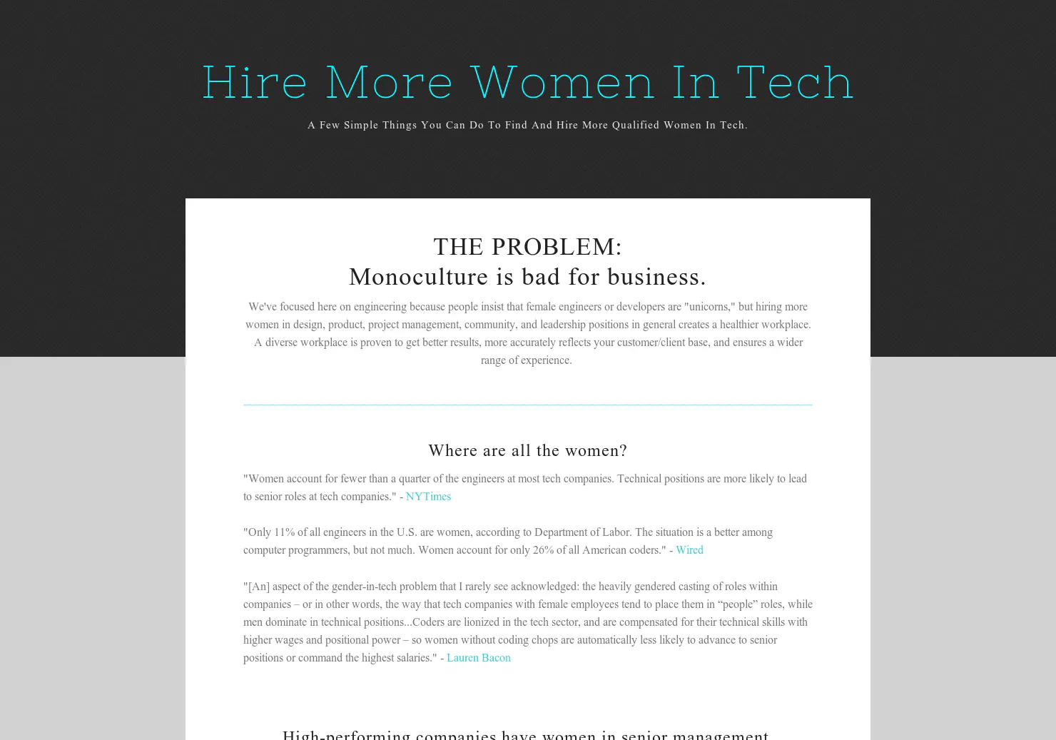 Hire More Women In Tech