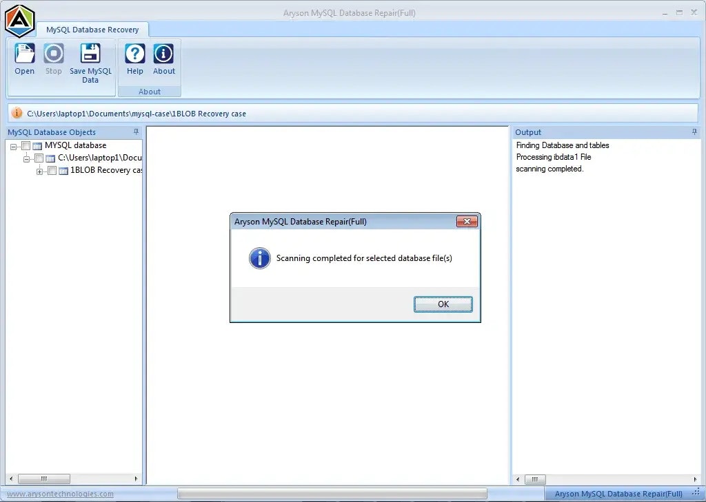 Aryson MySQL Veritabanı Onarımı media 4