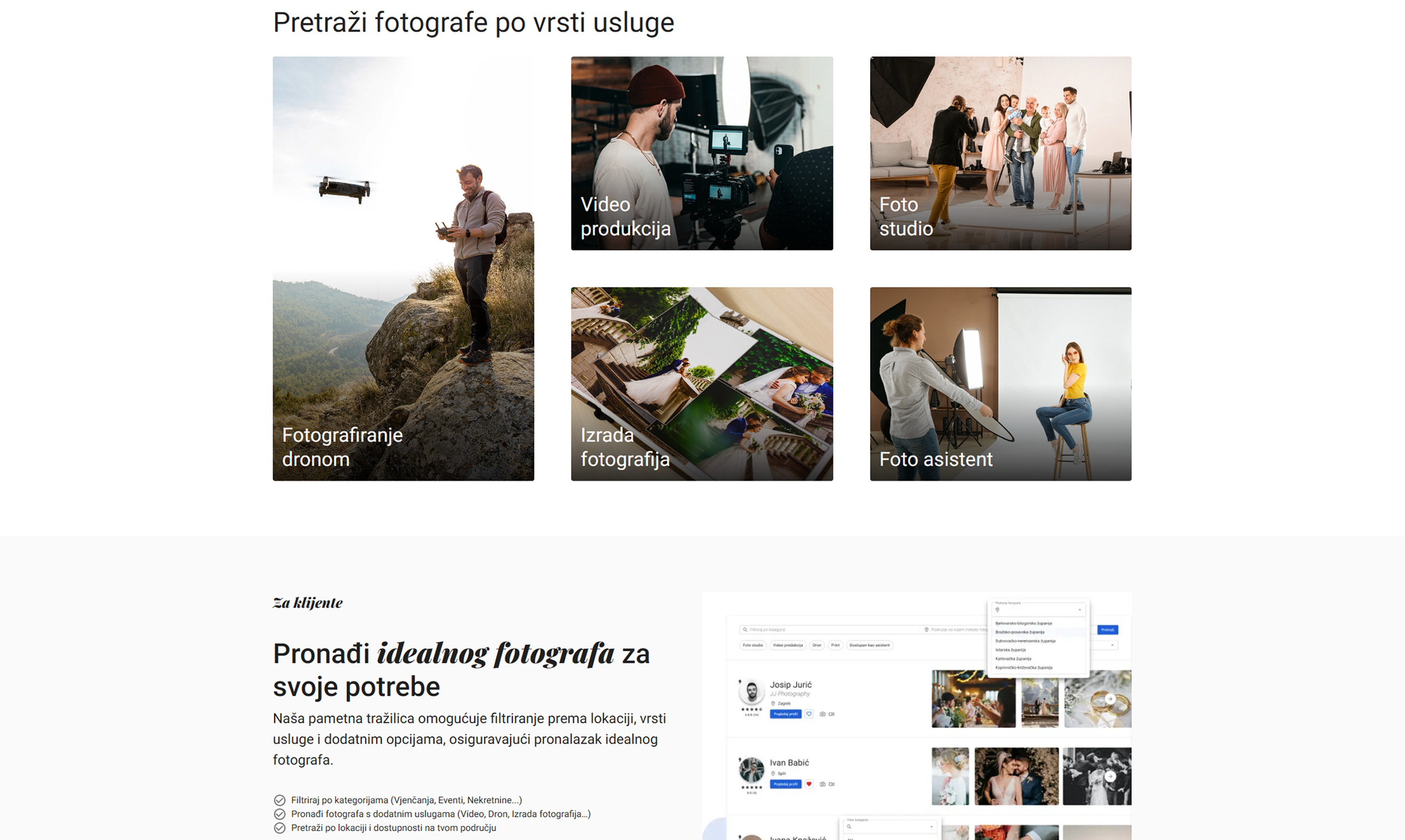 Fotografiraj.hr - Screenshot 2 showing product features and functionality