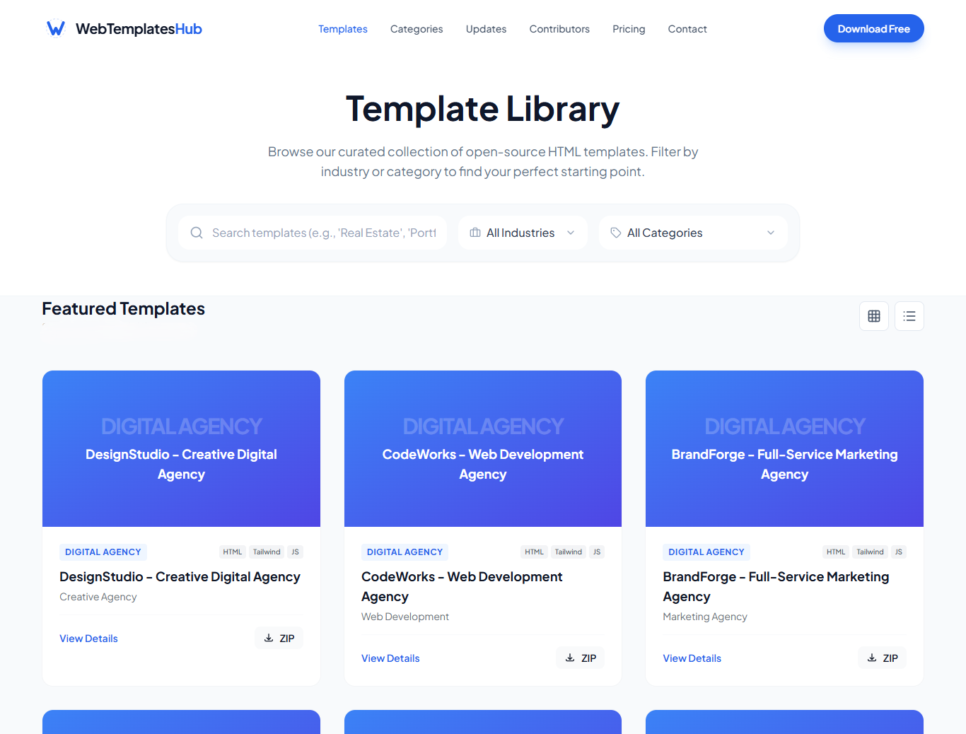 Web Templates Hub gallery image