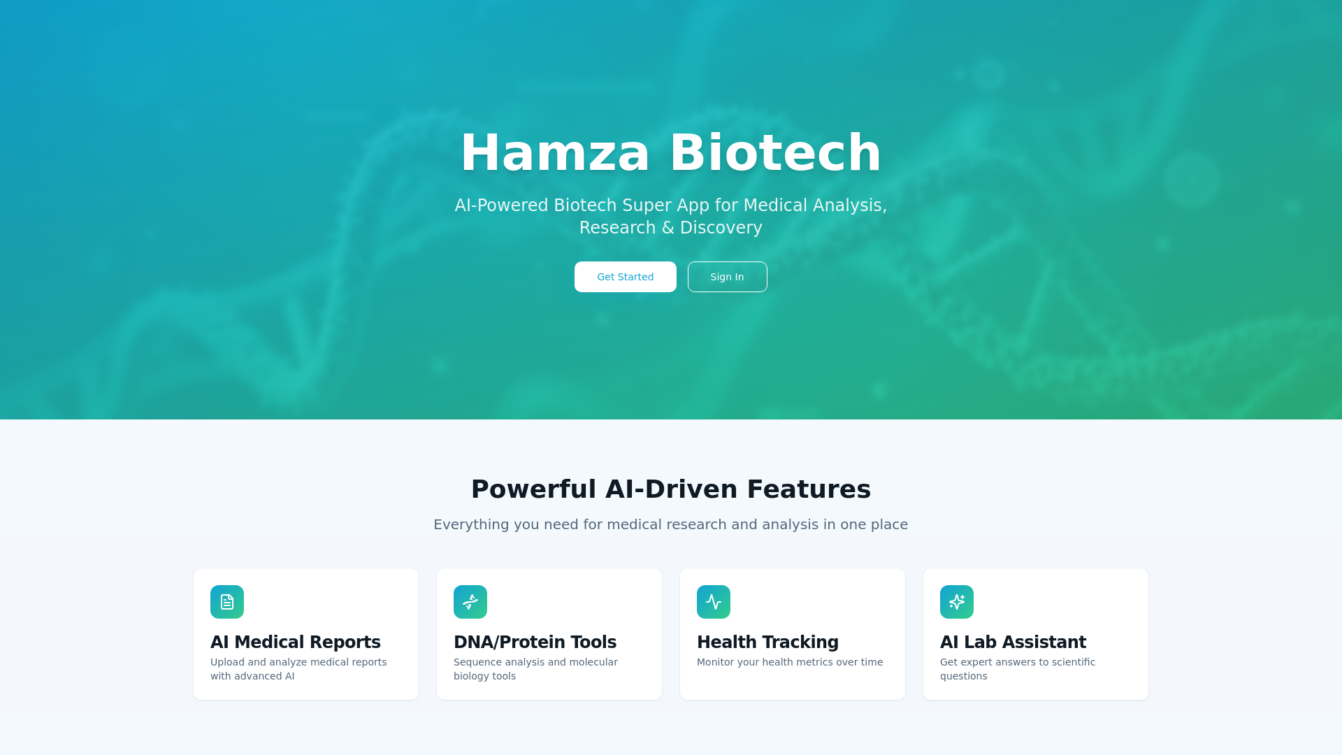 Hamza Biotech - Main product screenshot demonstrating key features and user interface
