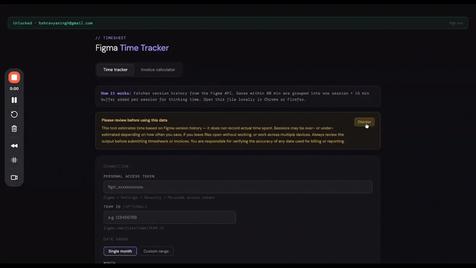 Figma Tracker screenshot 1 (video preview)
