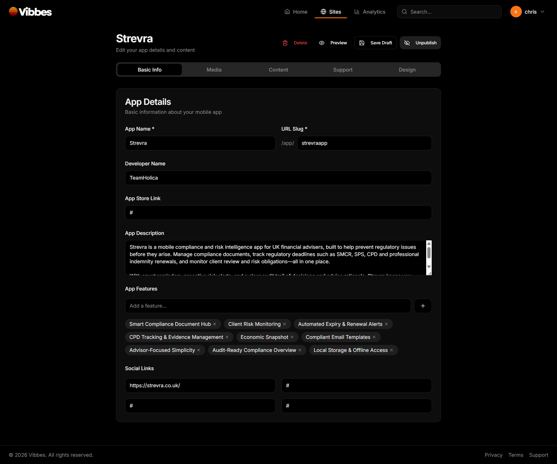 Vibbes - Screenshot 4 showing product features and functionality