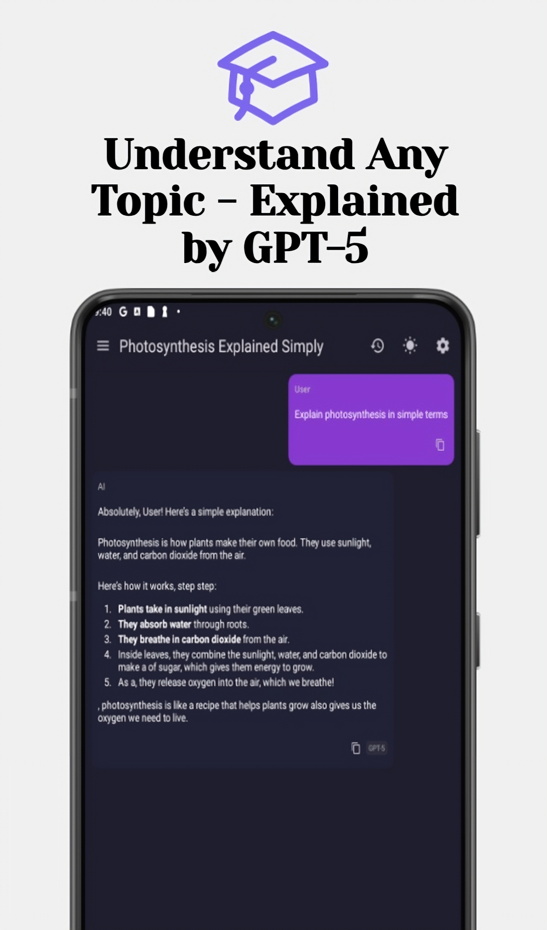 Mídia 2 de Assistente GPT-5: AI Chatbot - Assistente de AI GPT-5-Chat, Escreva, Traduzir, Respostas Instantâneas