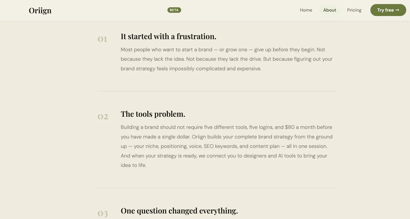 Oriign screenshot 2