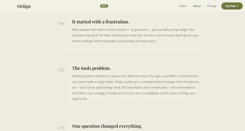 Oriign screenshot 2