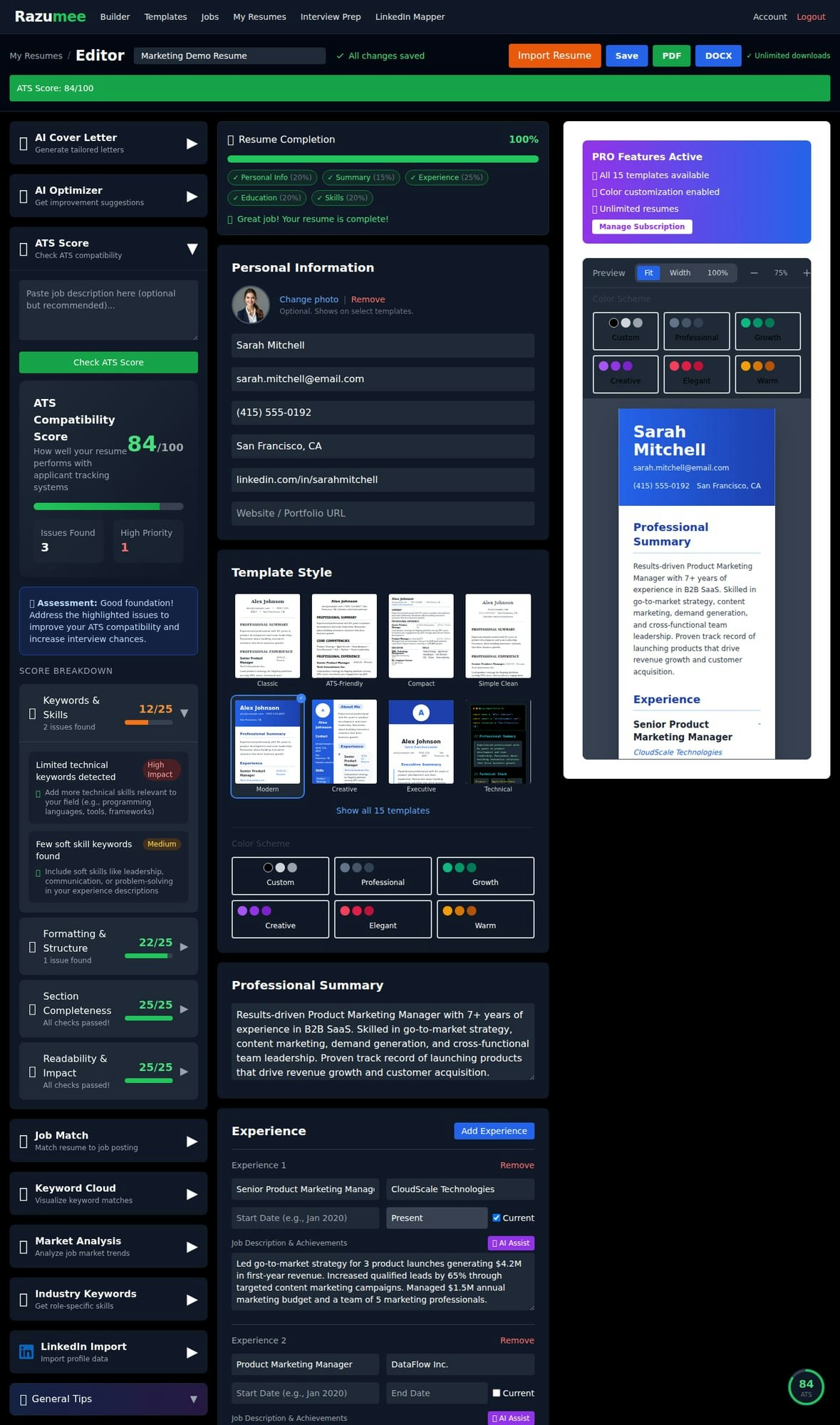 Razumee - Screenshot 2 showing product features and functionality