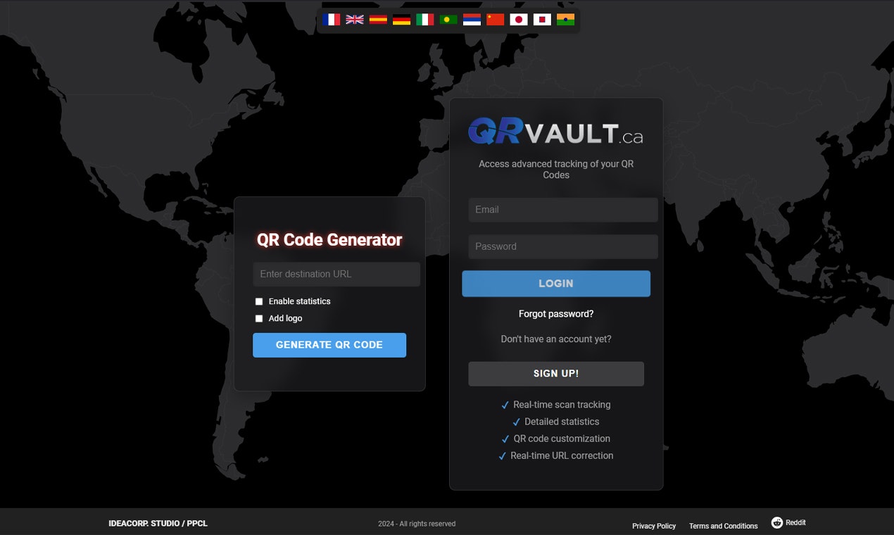 QRVAULT.CA - ट्रैकिंग (बीटा) के साथ QRVault जनरेटर मीडिया 2
