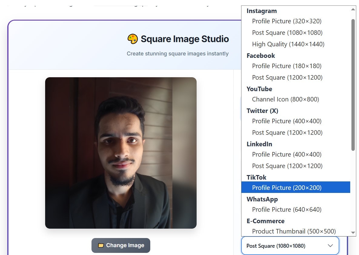 Square My Image Online gallery image