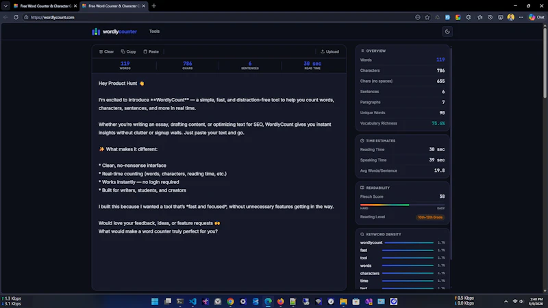 Free Word & Character Counter Online screenshot 2