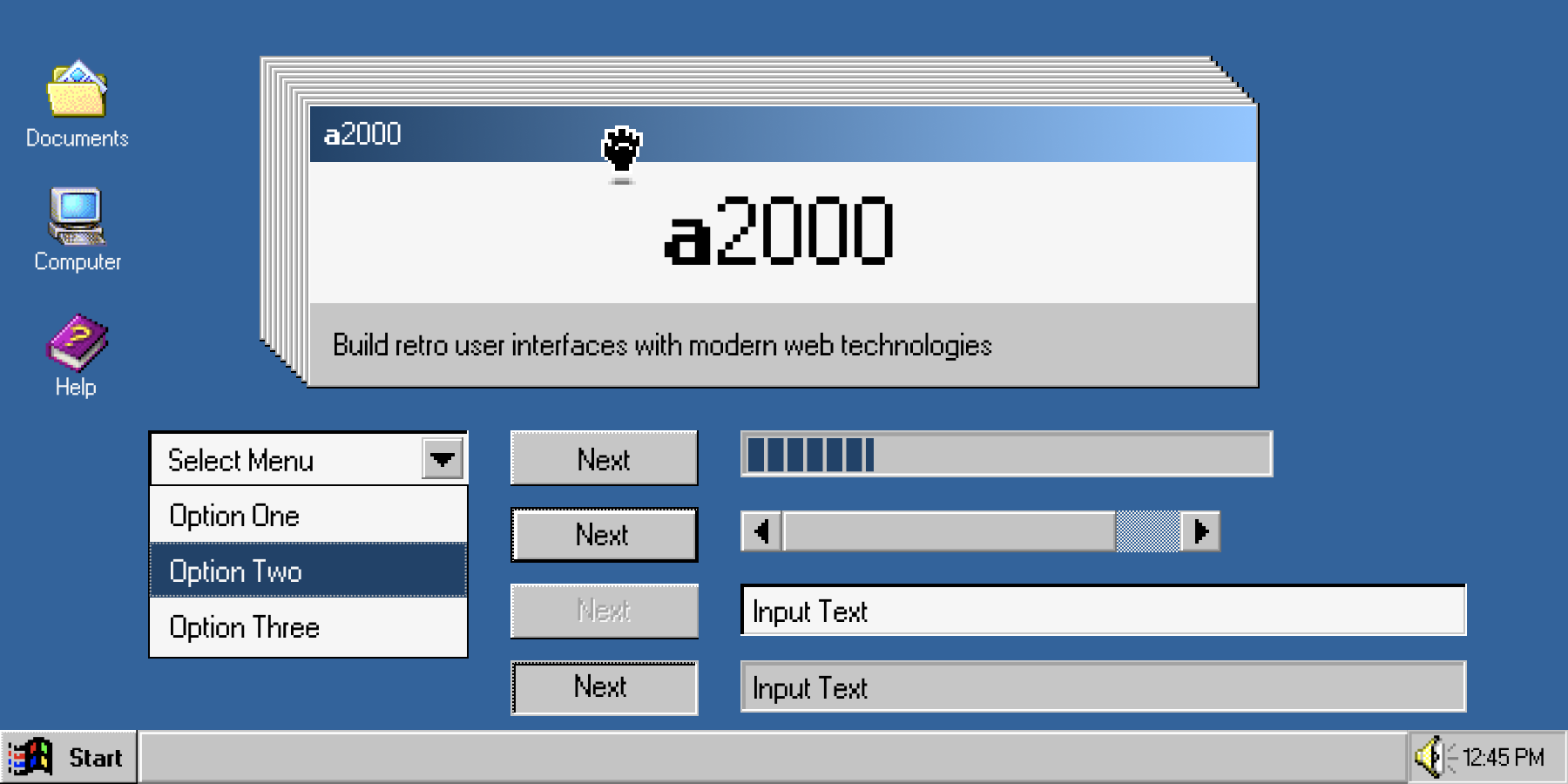 A2K -UI 라이브러리 - 최신 웹 기술과 레트로 사용자 인터페이스를 구축하십시오 미디어 3