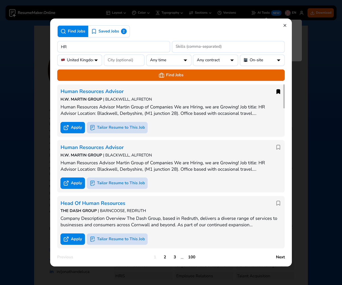 Resumemaker.online 6.0 - 완벽한 이력서를 구축하는 가장 쉬운 방법 미디어 6