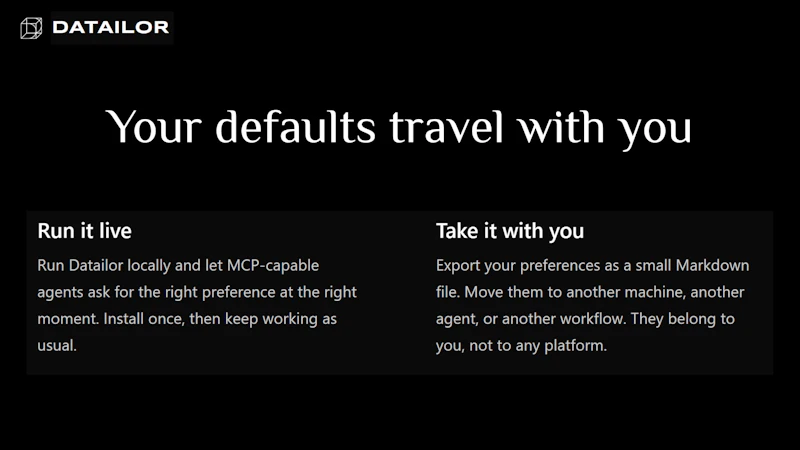 Datailor Preference MCP screenshot 8