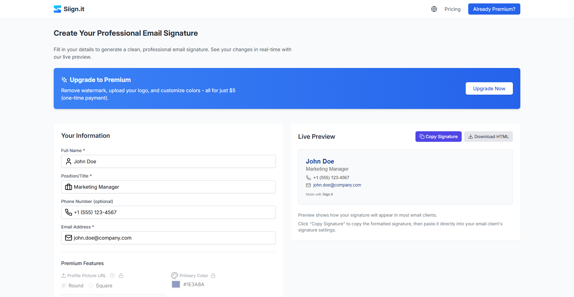 Siign.it - Generare firme e -mail professionali gratuite media 2