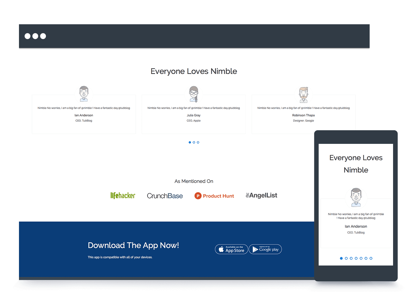 Nimble Theme for WordPress gallery image