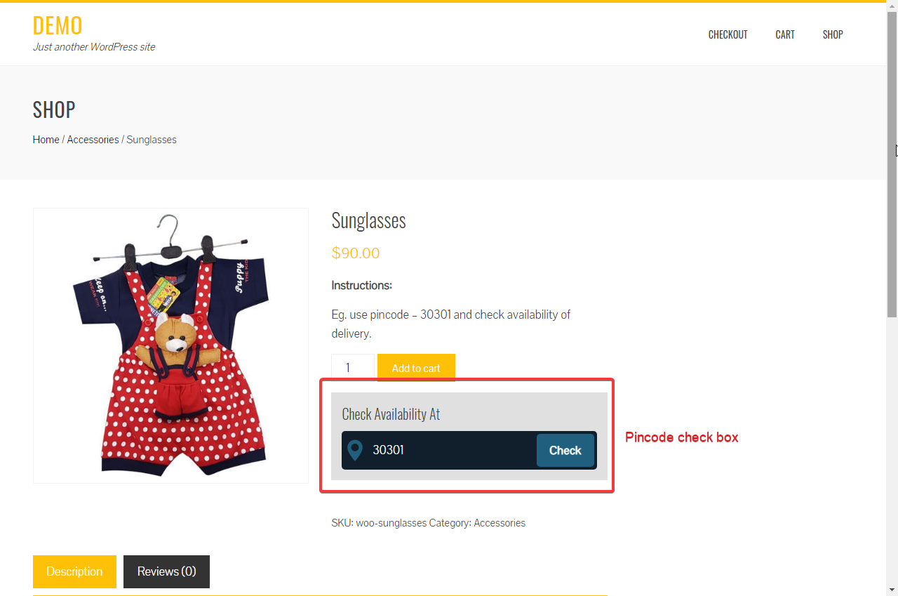 Check Pincode/Zipcode for Woocommerce gallery image