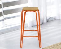 Hairpin Bar Stool with Solid Wood Seat media 2