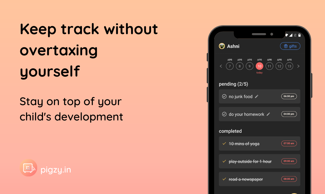 Pigzy - Tired of your child always being on screen? Try Tasks! media 3