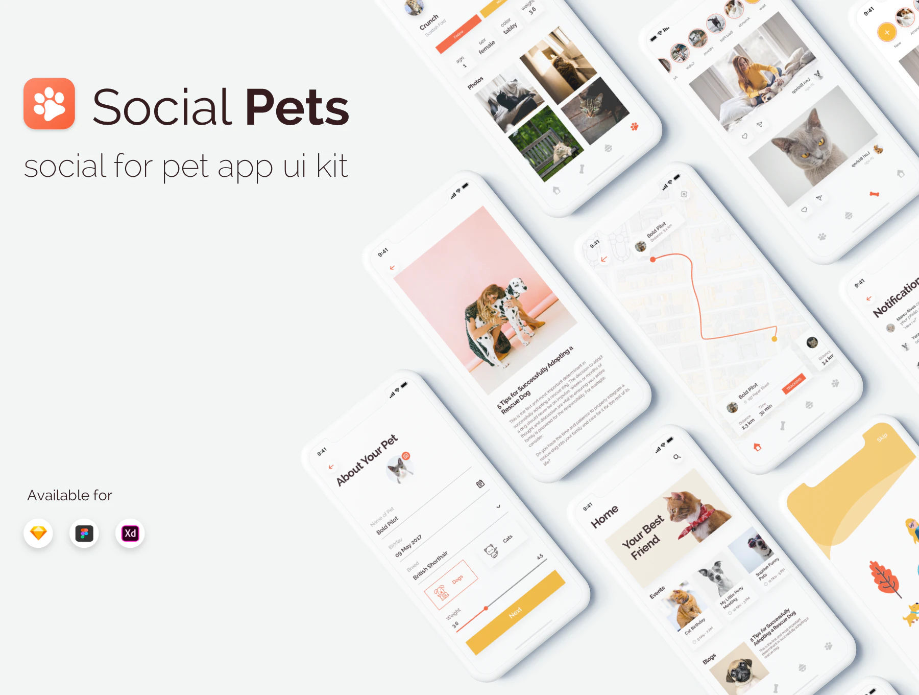 Social Pets App UI Kits