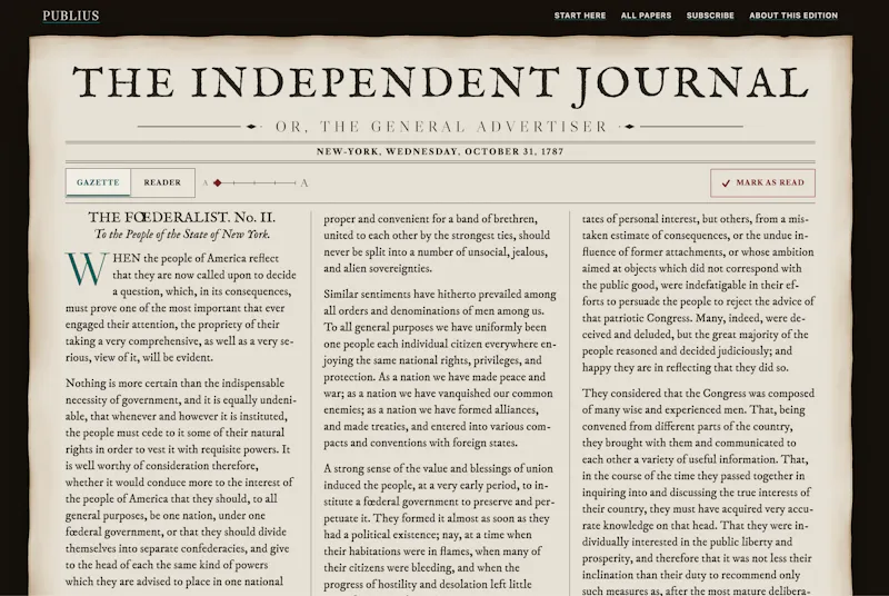 Federalist Reader screenshot 2