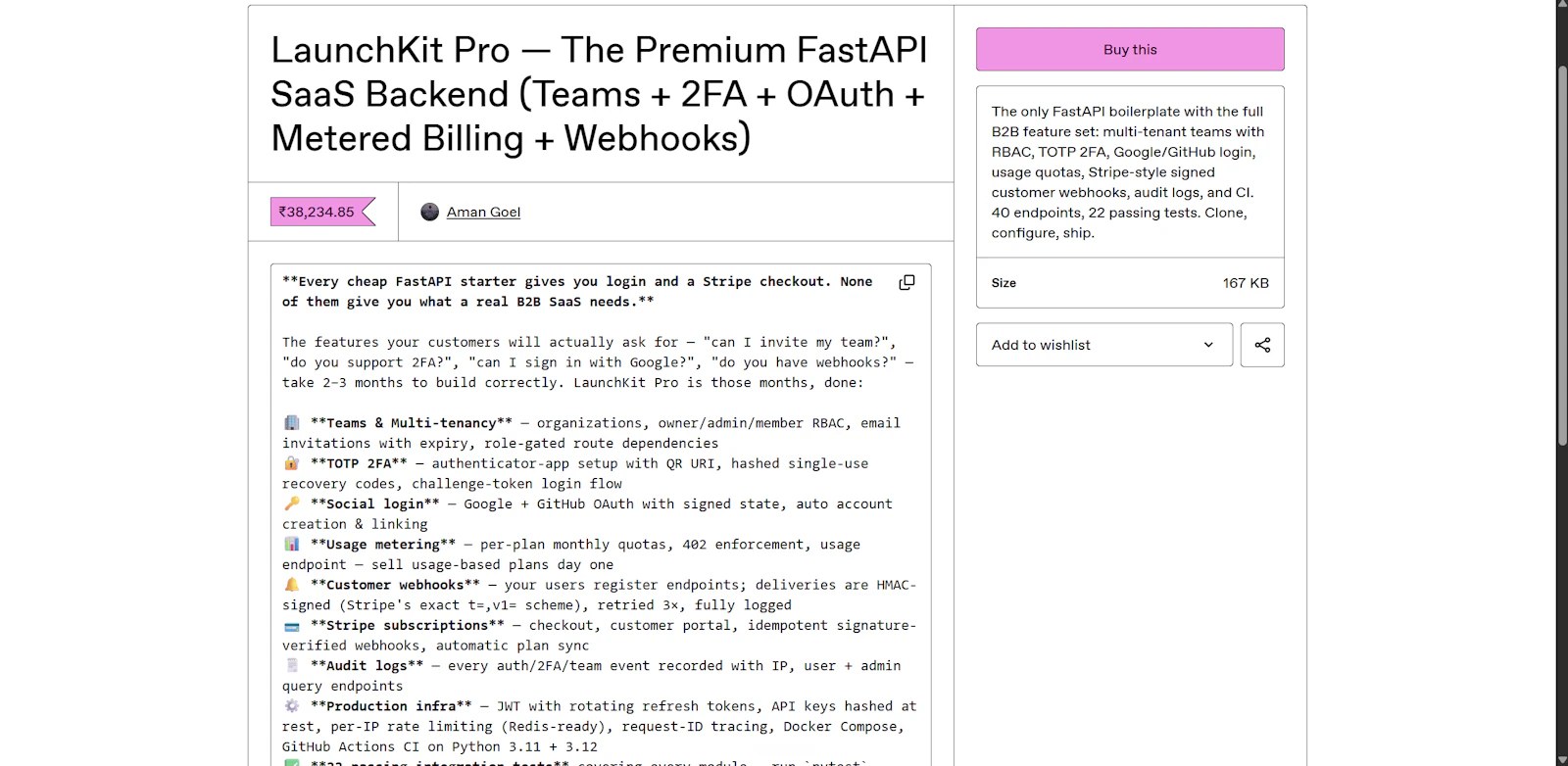 LaunchKit - Premium FastAPI SaaS Backend screenshot 6