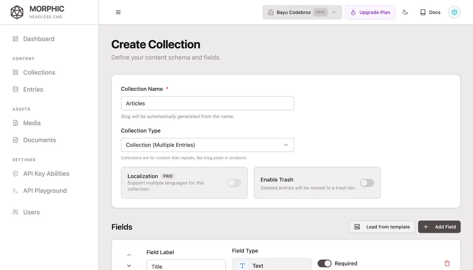 Morphic CMS screenshot 4
