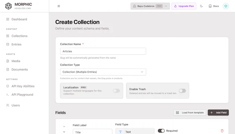 Morphic CMS screenshot 4