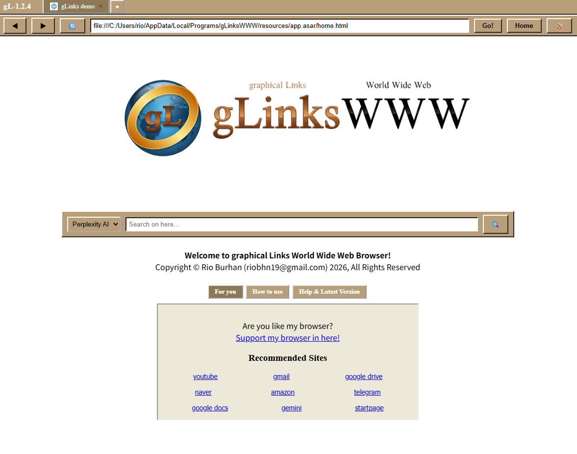 gLinksWWW - Main product screenshot demonstrating key features and user interface