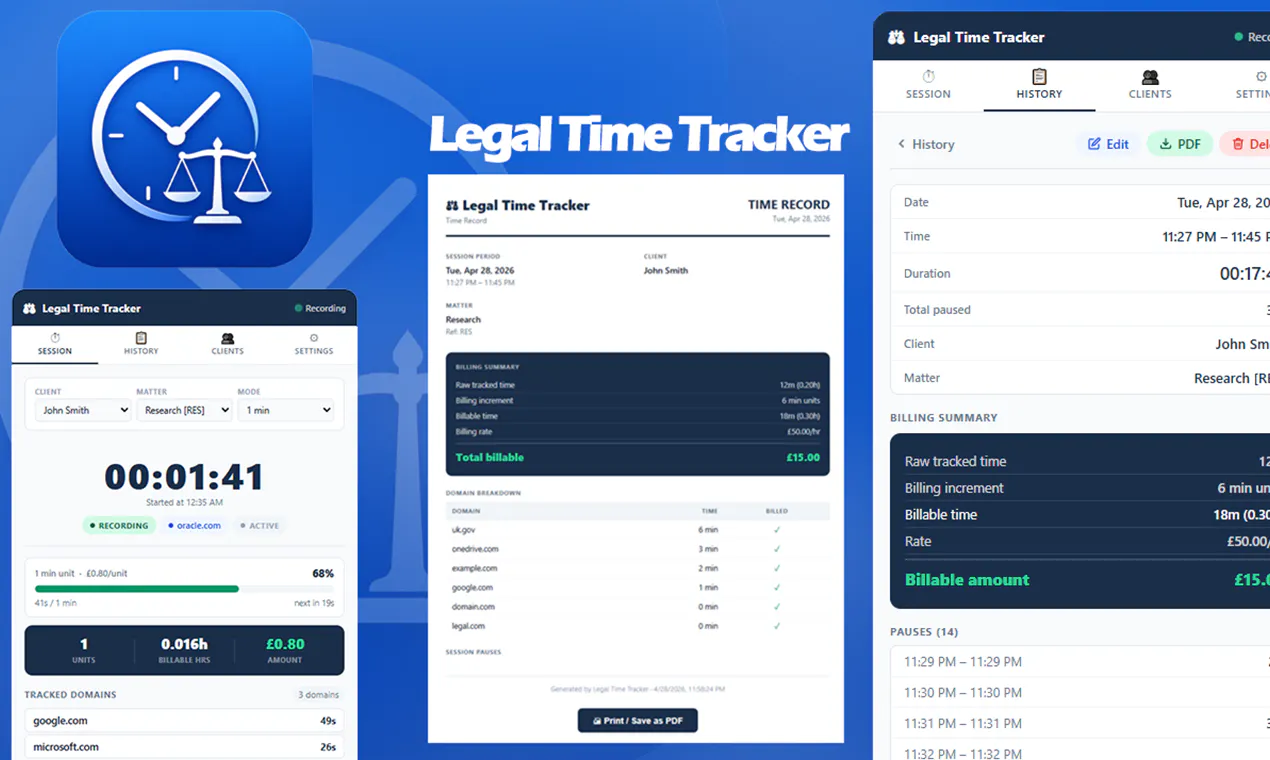 Chrome Extension - Legal Time Tracker gallery image