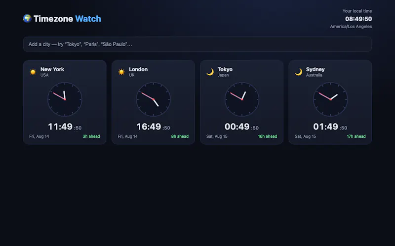 Timezone Watch screenshot 1