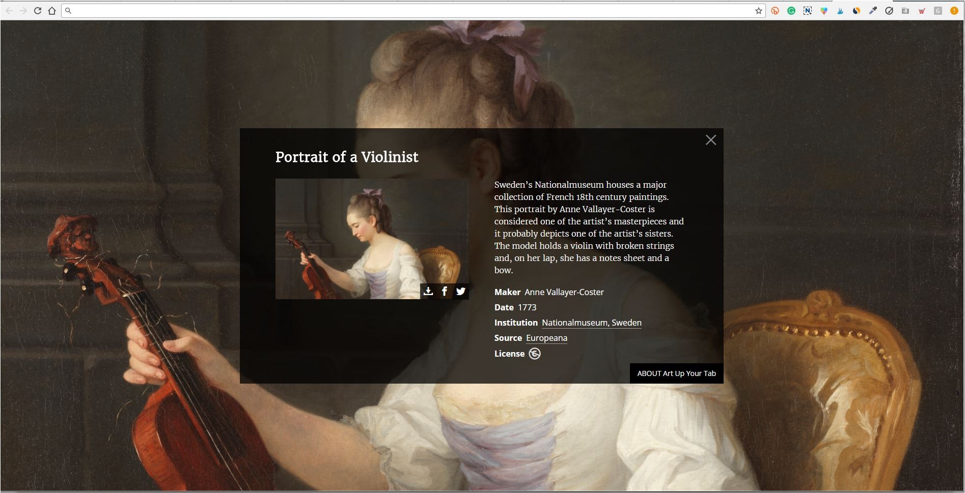 Art Up Your Tab - Chrome extension & Firefox add-on gallery image