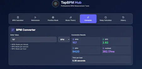 TapBPM Hub — A modern tap tempo toolkit gallery image