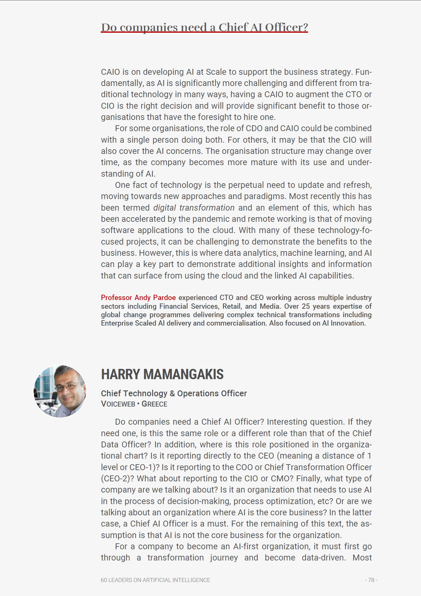 60 LEADERS ON ARTIFICIAL INTELLIGENCE - From Algorithms to Ethics. A holistic view of AI media 32